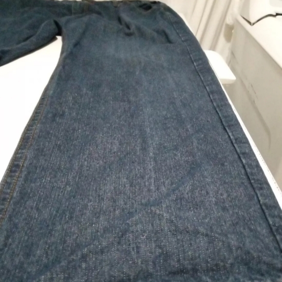 MENS ENYCE 44 34 DENIM JEANS EMBROIDERED Y2K BAGGY WIDE SKATER HIP HOP Grunge  . - Picture 7 of 12